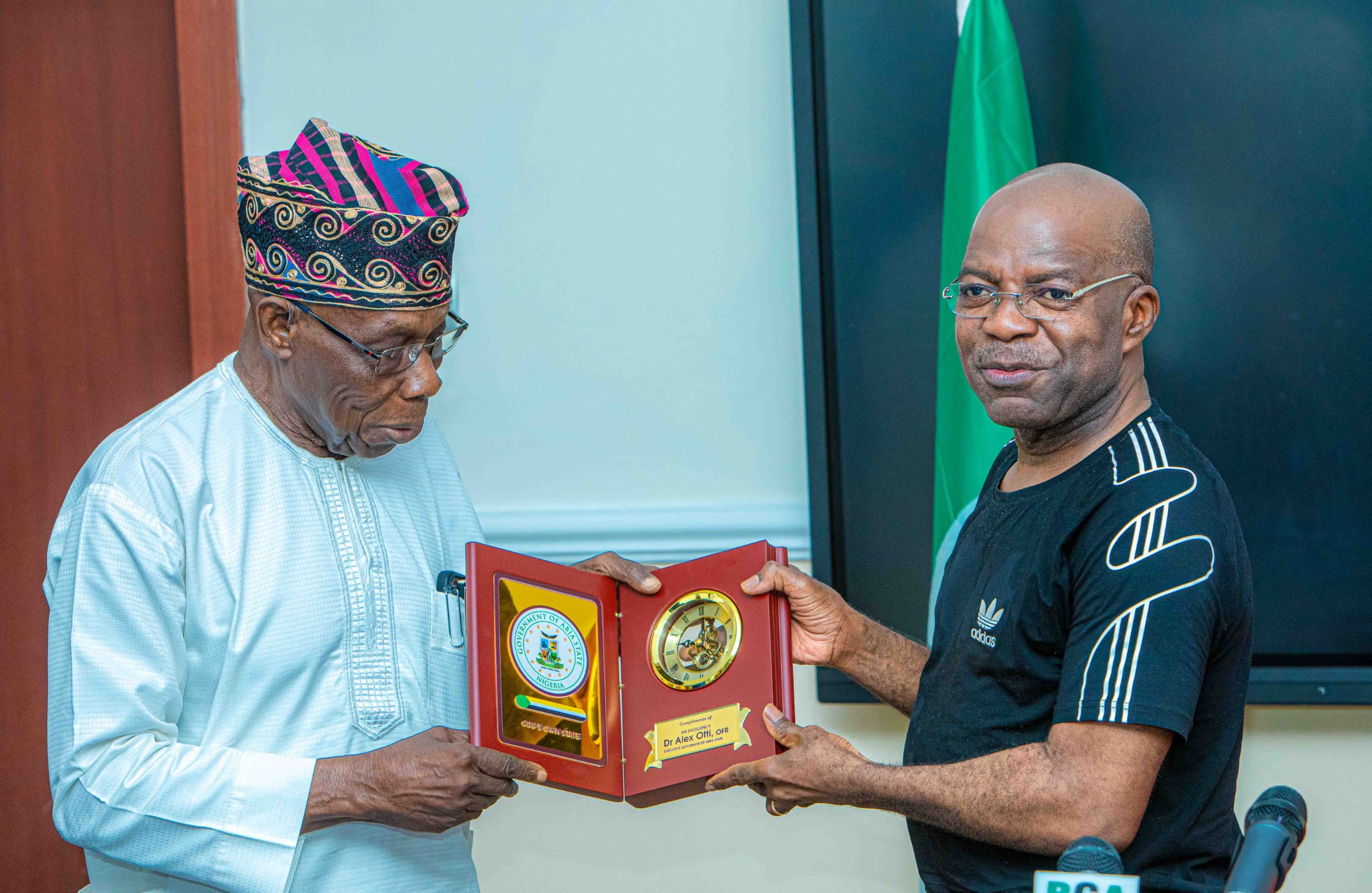 Ex-President Obasanjo In Abia, Commends Gov Otti For Abolishing Pensions For Former Governors, Deputies