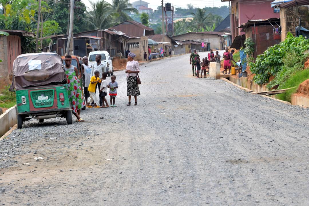 A stretch of Pepples Road, Aba, still under construction.