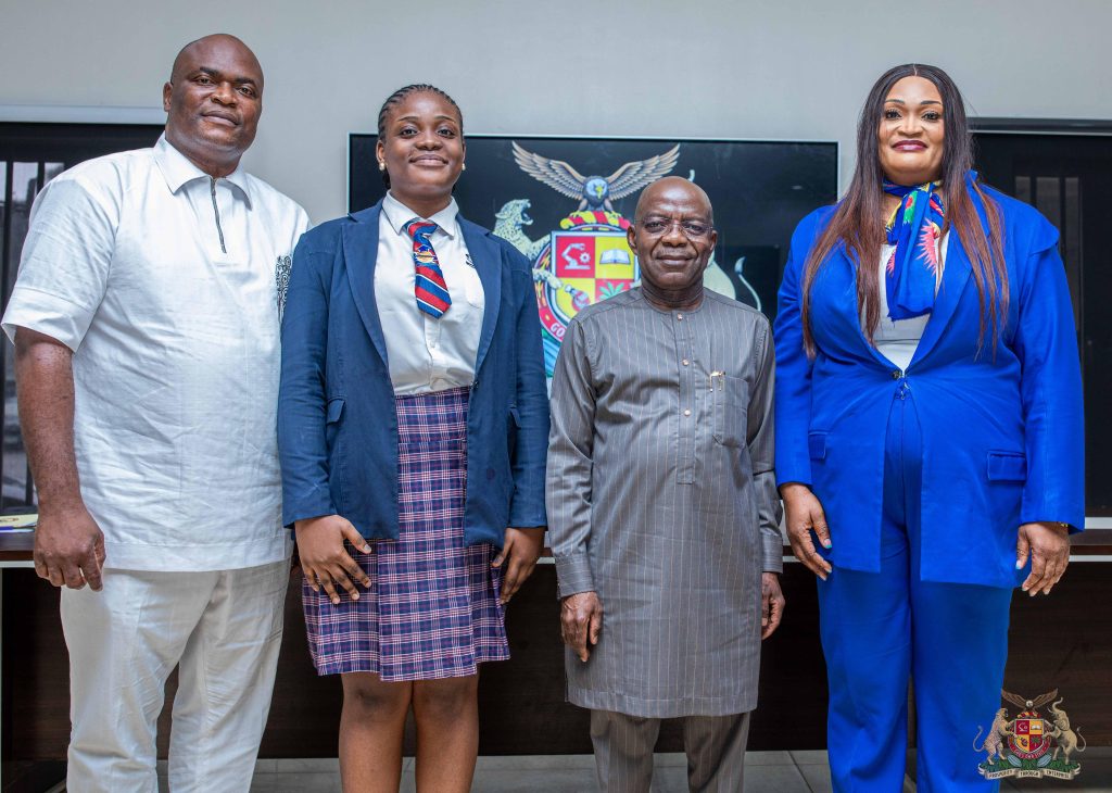 GOV. OTTI RECEIVES MISS GRACE JOHN, THE ABIA 2025 TECHGIRLS STAR, CHALLENGES OTHER ABIA STUDENTS TO EMULATE HER